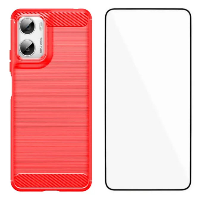 Coque Moto G06 Power / Moto G06 flexible effet brossé avec verre tremp