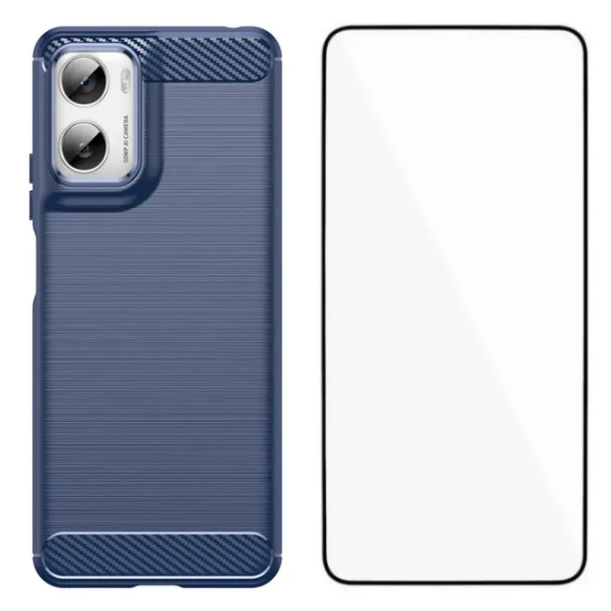 Coque Moto G06 Power / Moto G06 flexible effet brossé avec verre tremp