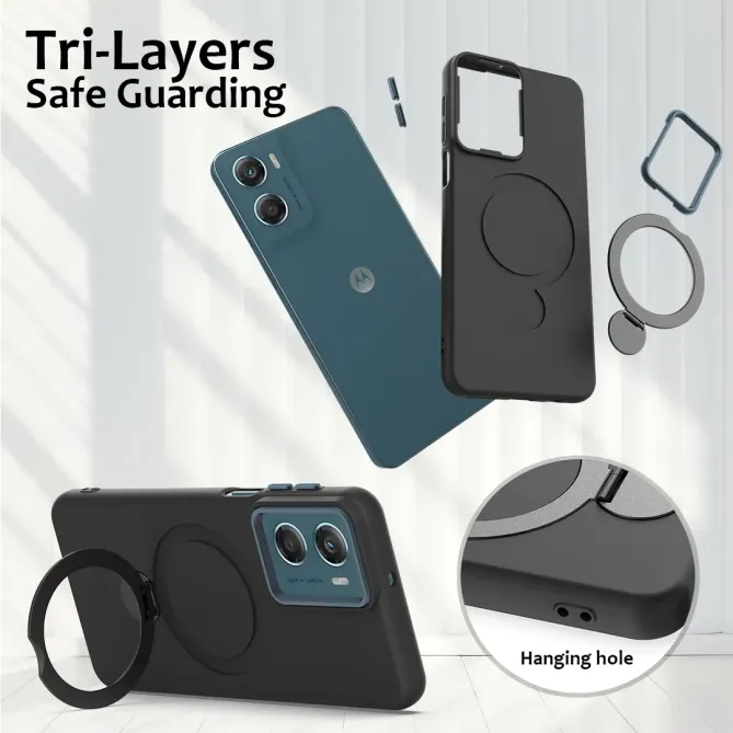Coque Moto G06 Power / Moto G06 Magnétique avec Anneau Rotatif