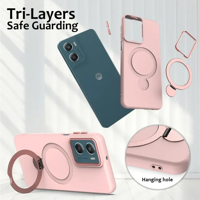 Coque Moto G06 Power / Moto G06 Magnétique avec Anneau Rotatif