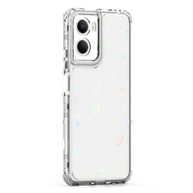Coque Moto G06 Power / Moto G06 Cœurs Holographiques 3-en-1