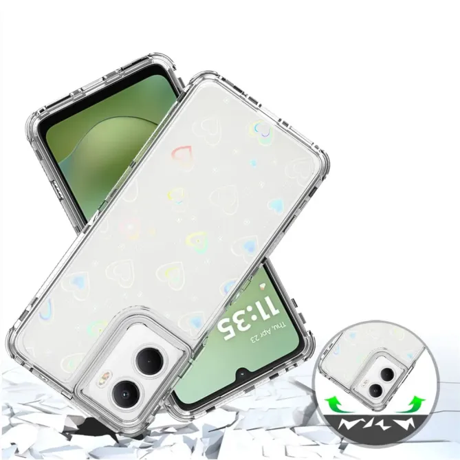 Coque Moto G06 Power / Moto G06 Cœurs Holographiques 3-en-1