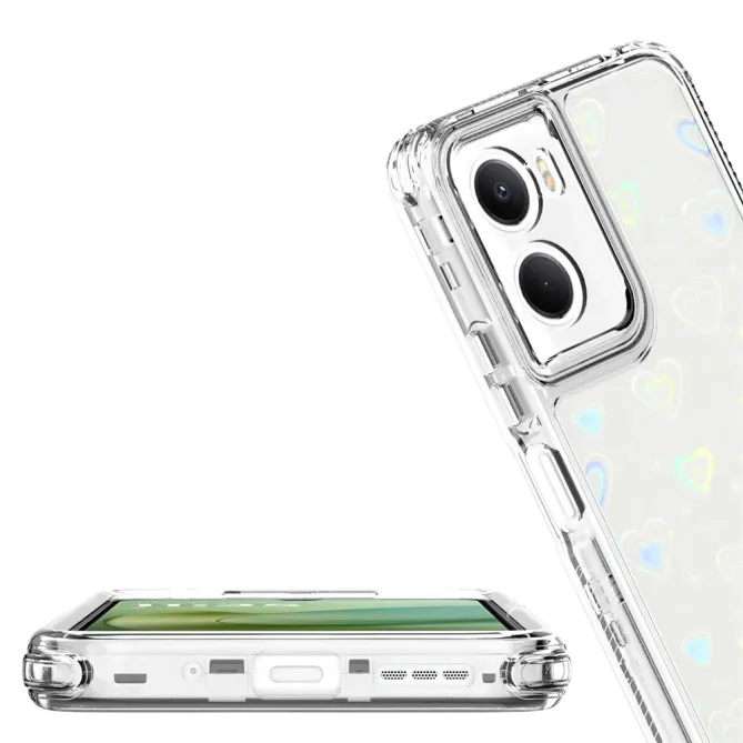 Coque Moto G06 Power / Moto G06 Cœurs Holographiques 3-en-1