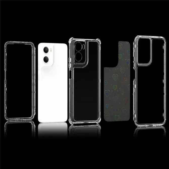 Coque Moto G06 Power / Moto G06 Cœurs Holographiques 3-en-1