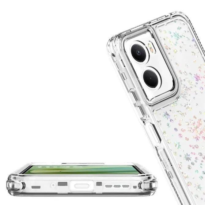 Coque Moto G06 Power / Moto G06 Flocons Holographiques 3-en-1