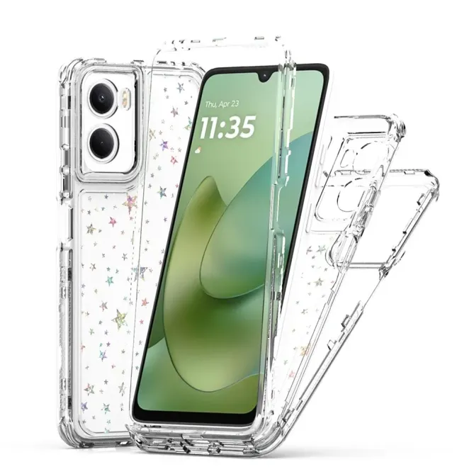 Coque Moto G06 Power / Moto G06 Étoiles Holographiques 3-en-1