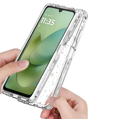 Coque Moto G06 Power / Moto G06 Étoiles Holographiques 3-en-1