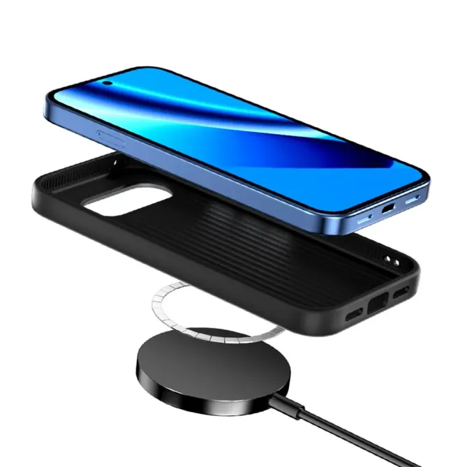 Coque Google Pixel 10a Magnétique Texture Fibre de Carbone