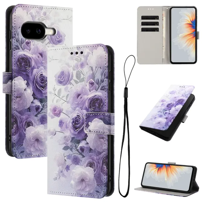 Housse Google Pixel 10a, fleurs en dégradé violet
