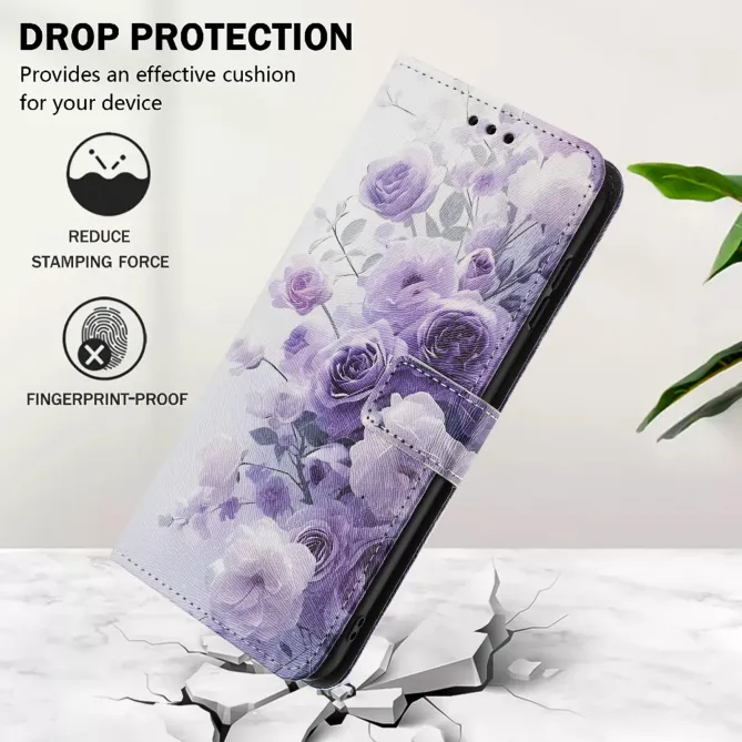 Housse Google Pixel 10a, fleurs en dégradé violet