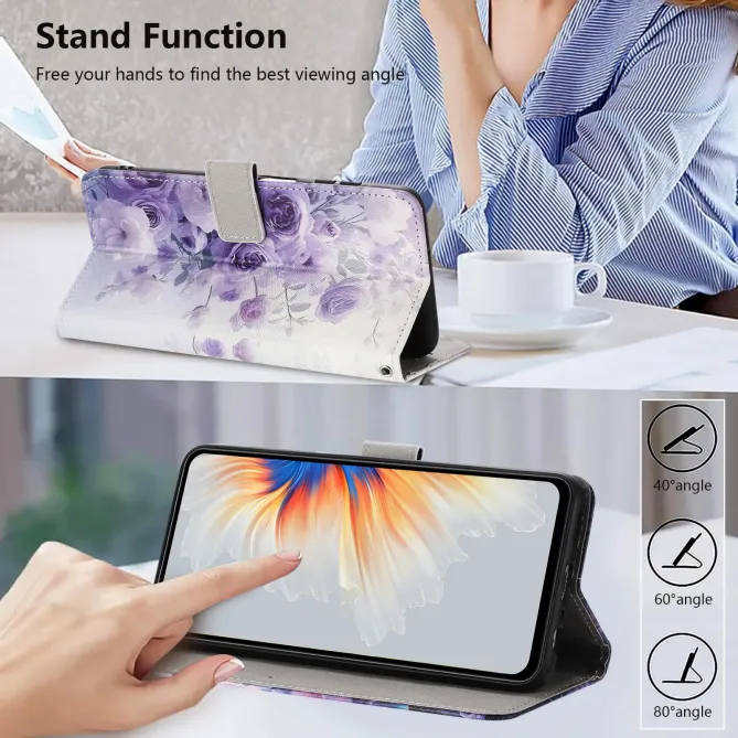 Housse Google Pixel 10a, fleurs en dégradé violet