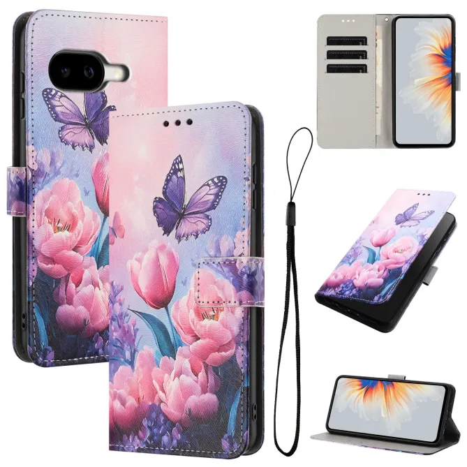 Housse Google Pixel 10a, design papillon et fleurs