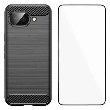 Coque Google Pixel 10a flexible effet brossé avec verre trempé