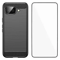 Coque Google Pixel 10a flexible effet brossé avec verre trempé
