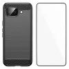 Coque Google Pixel 10a flexible effet brossé avec verre trempé
