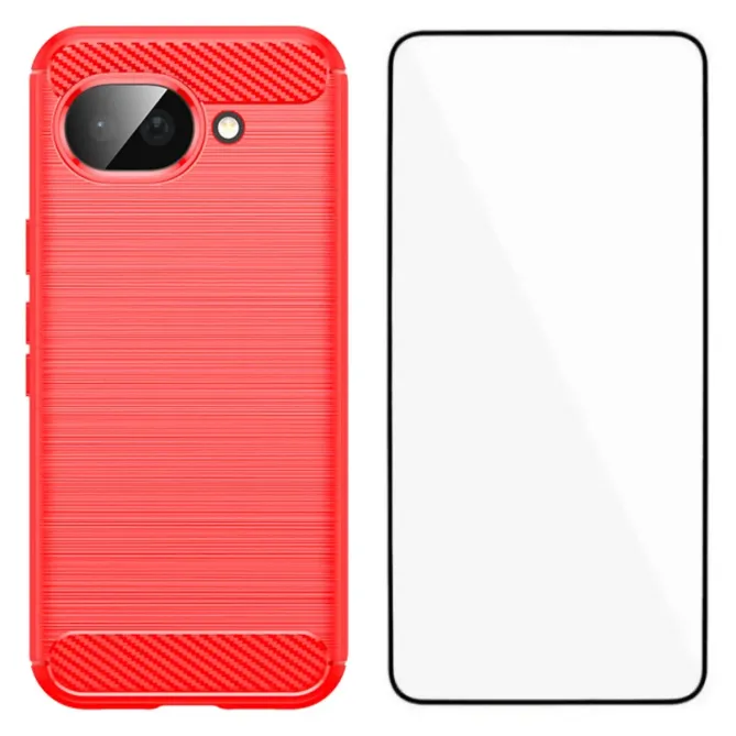 Coque Google Pixel 10a flexible effet brossé avec verre trempé