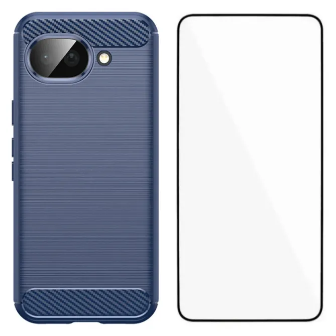 Coque Google Pixel 10a flexible effet brossé avec verre trempé
