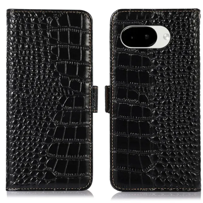 Housse Google Pixel 10a cuir véritable aspect croco