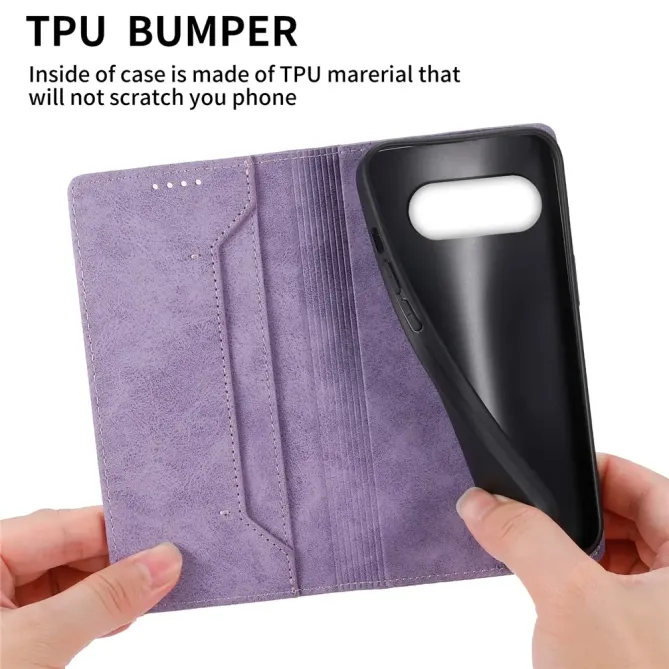 Étui Google Pixel 10a Simili Cuir Vintage avec Blocage RFID