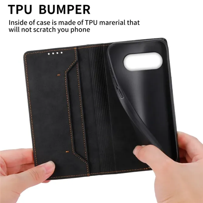 Étui Google Pixel 10a Simili Cuir Vintage avec Blocage RFID