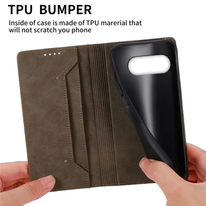 Étui Google Pixel 10a Simili Cuir Vintage avec Blocage RFID