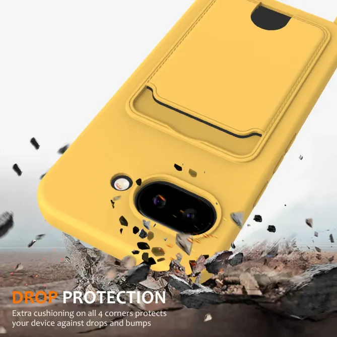 Coque Google Pixel 10a Silicone Liquide à Cordon et Porte-carte