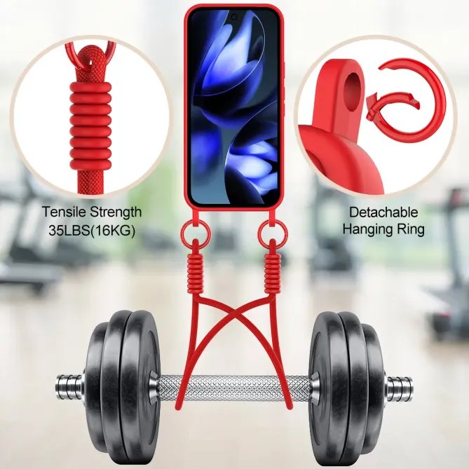 Coque Google Pixel 10a avec Mini Cordon Silicone et Porte-carte