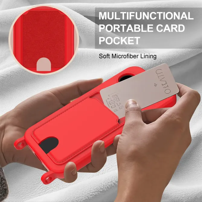 Coque Google Pixel 10a avec Mini Cordon Silicone et Porte-carte