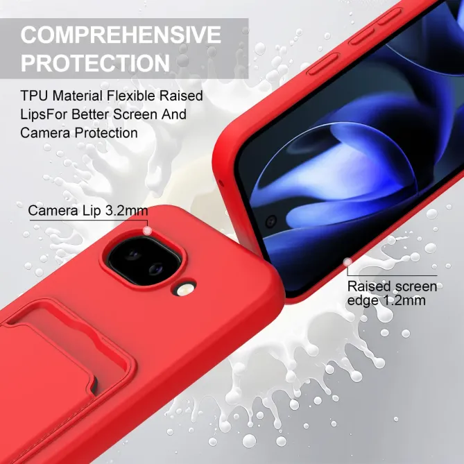 Coque Google Pixel 10a avec Mini Cordon Silicone et Porte-carte