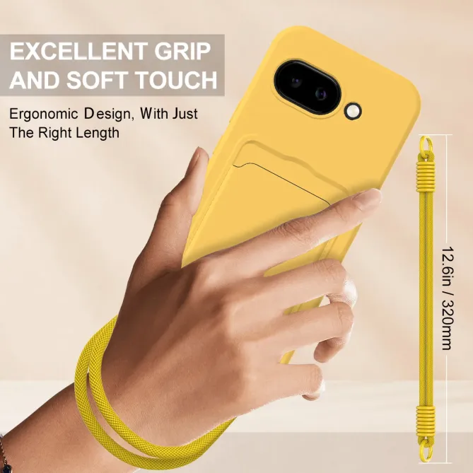 Coque Google Pixel 10a avec Mini Cordon Silicone et Porte-carte
