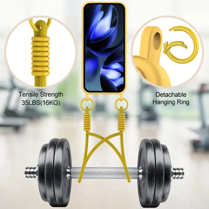 Coque Google Pixel 10a avec Mini Cordon Silicone et Porte-carte