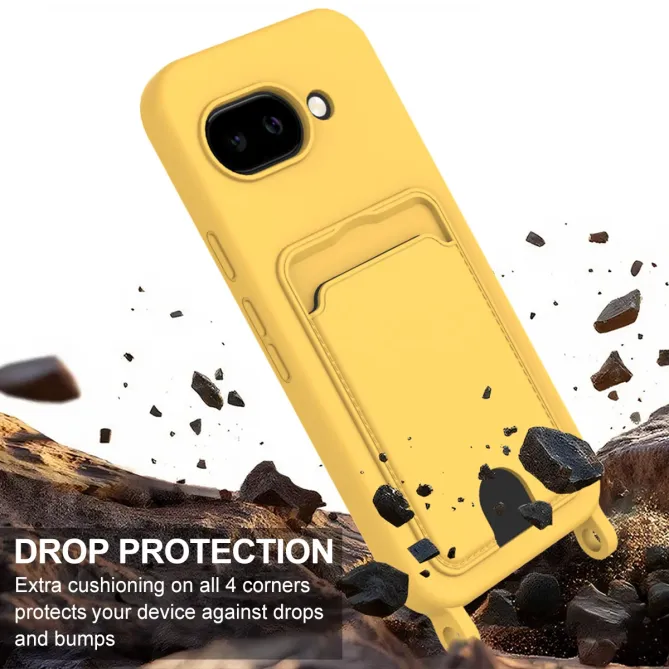 Coque Google Pixel 10a avec Mini Cordon Silicone et Porte-carte