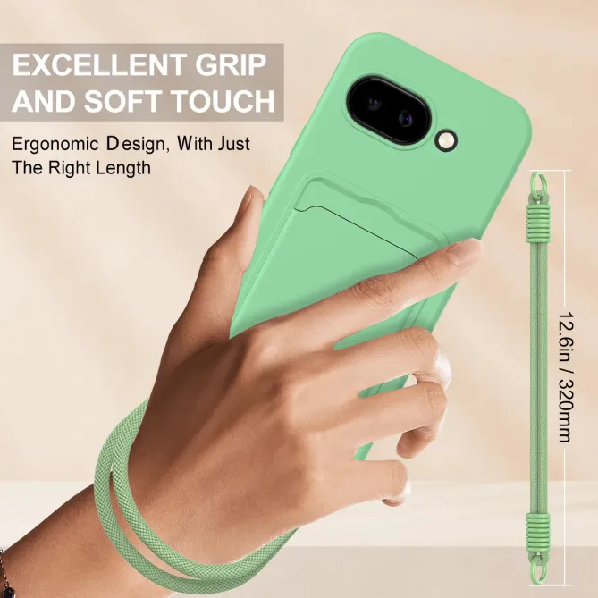 Coque Google Pixel 10a avec Mini Cordon Silicone et Porte-carte