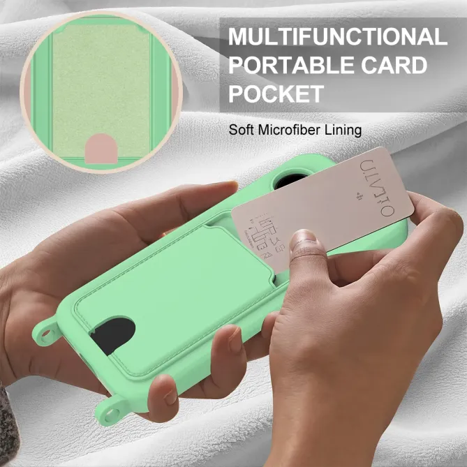 Coque Google Pixel 10a avec Mini Cordon Silicone et Porte-carte