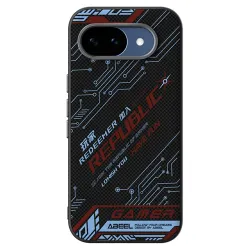Coque Google Pixel 10a Design Circuit Bleu et Rouge