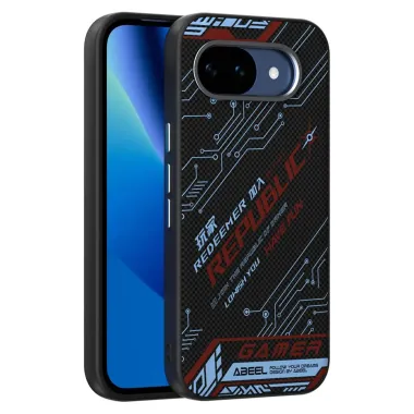 Coque Google Pixel 10a Design Circuit Bleu et Rouge