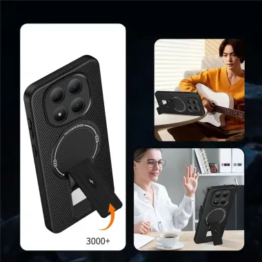 Coque Xiaomi Redmi Note 15 Pro+ 5G / Poco M8 Pro 5G Carbone avec Suppo