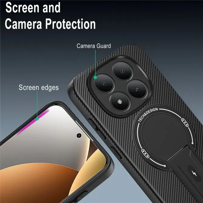 Coque Xiaomi Redmi Note 15 Pro+ 5G / Poco M8 Pro 5G Carbone avec Suppo