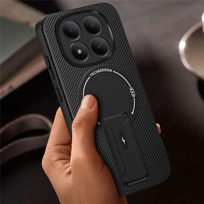 Coque Xiaomi Redmi Note 15 Pro+ 5G / Poco M8 Pro 5G Carbone avec Suppo