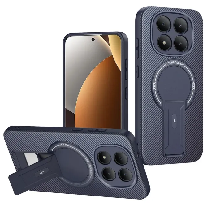 Coque Xiaomi Redmi Note 15 Pro+ 5G / Poco M8 Pro 5G Carbone avec Suppo