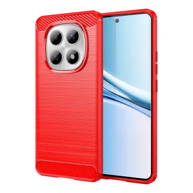 Coque Xiaomi Poco M8 Pro 5G / Redmi Note 15 Pro+ 5G flexible effet brossé avec verre trempé Rouge - photo 7