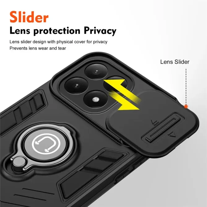Coque Xiaomi 15T Antichoc avec Cache Caméra et Anneau