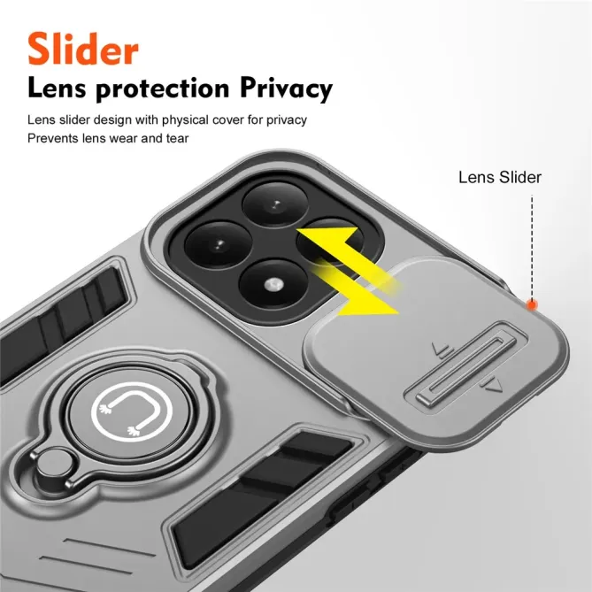 Coque Xiaomi 15T Antichoc avec Cache Caméra et Anneau