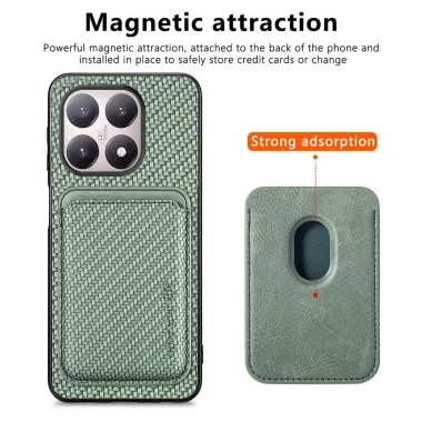 Coque Xiaomi 15T Fibre de Carbone Porte-cartes détachable
