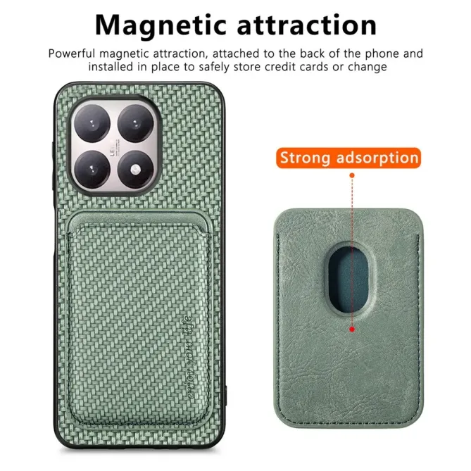 Coque Xiaomi 15T Fibre de Carbone Porte-cartes détachable
