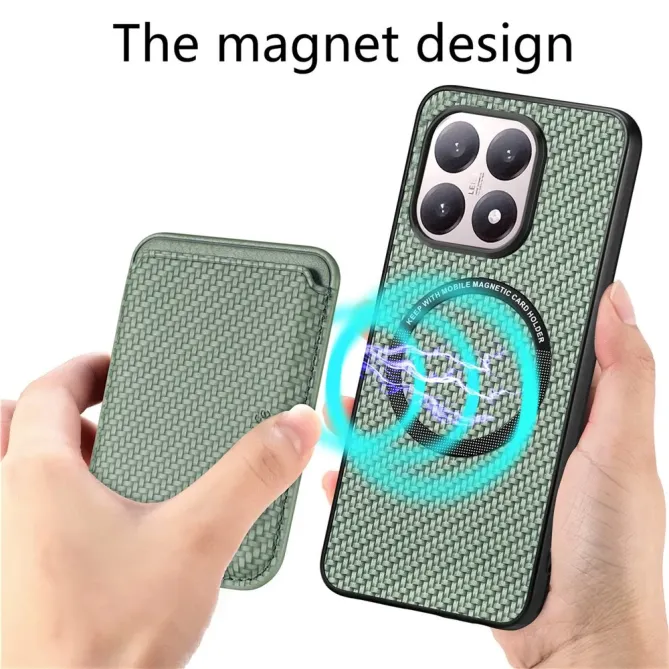 Coque Xiaomi 15T Fibre de Carbone Porte-cartes détachable