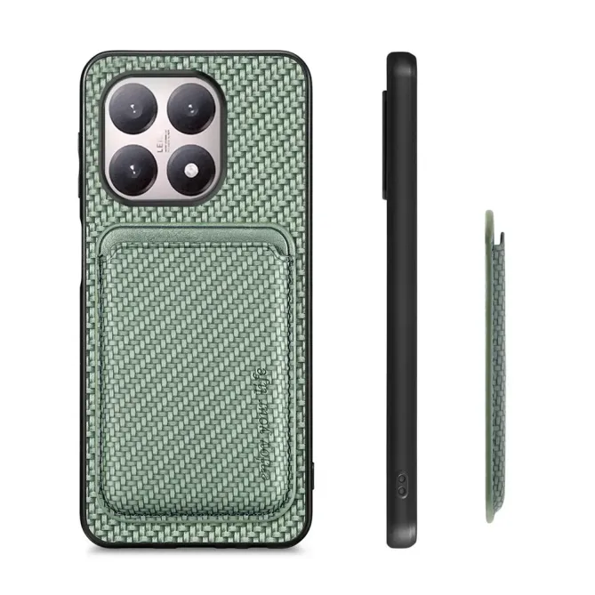 Coque Xiaomi 15T Fibre de Carbone Porte-cartes détachable