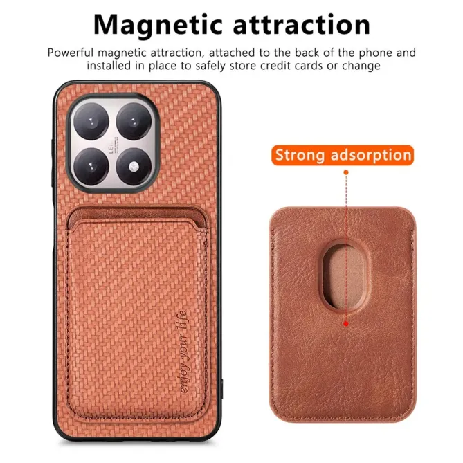 Coque Xiaomi 15T Fibre de Carbone Porte-cartes détachable