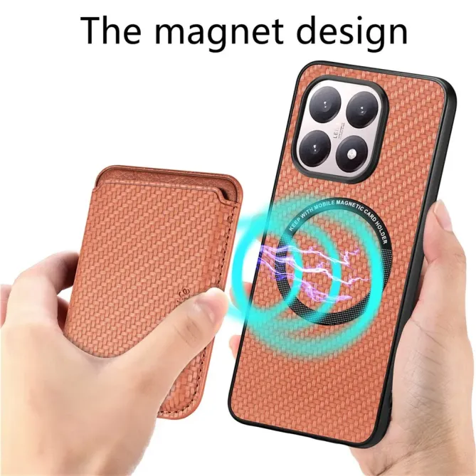 Coque Xiaomi 15T Fibre de Carbone Porte-cartes détachable