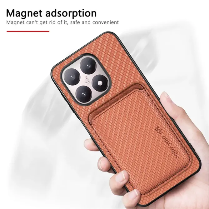 Coque Xiaomi 15T Fibre de Carbone Porte-cartes détachable